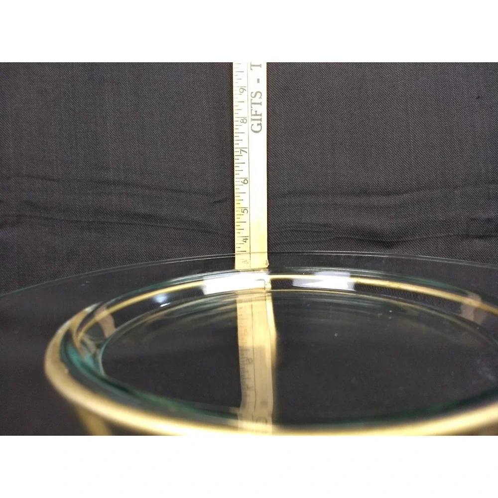 Litetyme 2 Piece Multi-Pillar Candle Clear Glass Tray Holder w/‎ Gold-Tone Stand